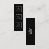 Pirate Ship. Zwart-wit Galleon. Mini Visitekaartje (Voorkant / Achterkant)