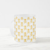 Pirate Silhouet Crossbones Patroon NAAM Kleurrijk Matglas Koffiemok (Voorkant links)