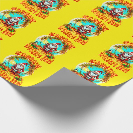 Pirate Sinterklaas Feestelijke Kerstvakantie Kunst Cadeaupapier (Hoek)