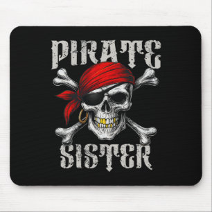 Pirate Sister Jolly Roger Vlag en schedel Crossbon Muismat