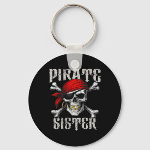 Pirate Sister Jolly Roger Vlag en schedel Crossbon Sleutelhanger