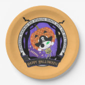 Pirate Skelet Cat Papieren Bordje (Voorkant)