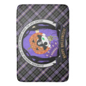 Pirate skelet kat en plaid badmat (Voorkant Verticaal)