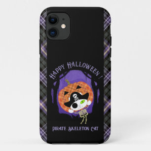 Pirate skelet kat en plaid Case-Mate iPhone case