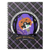 Pirate skelet kat en plaid notitieboek (Voorkant)