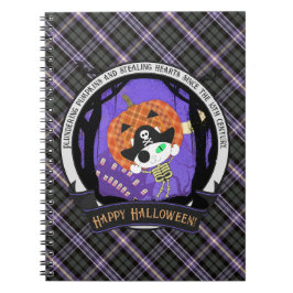 Pirate skelet kat en plaid notitieboek