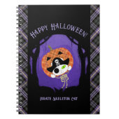 Pirate skelet kat en plaid notitieboek (Voorkant)