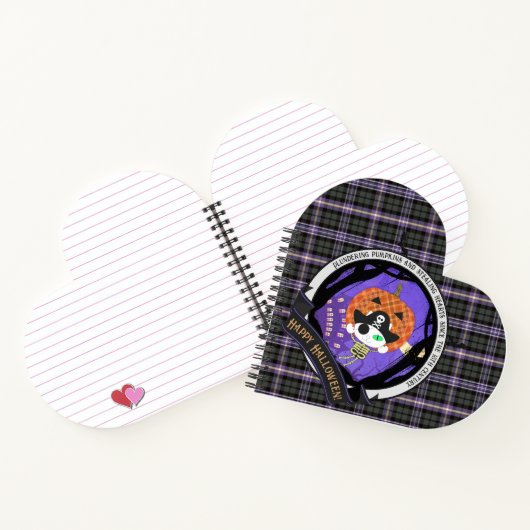 Pirate skelet kat en plaid notitieboek (Binnen)