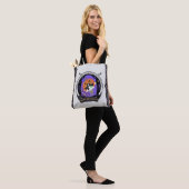 Pirate skelet kat en plaid tote bag (Op model)
