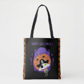 Pirate skelet kat en plaid tote bag (Voorkant)