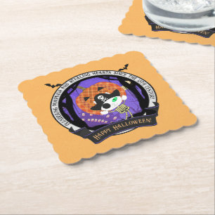 Pirate skelet kat kartonnen onderzetters