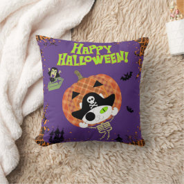 Pirate skelet kat kussen