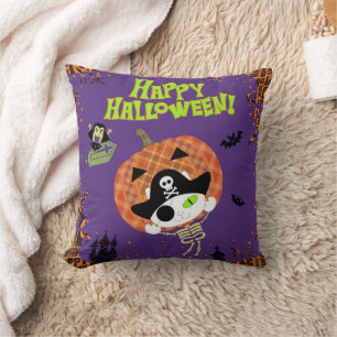 Pirate skelet kat kussen