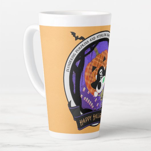 Pirate skelet kat latte mok (Linkerhoek)