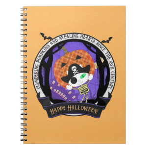 Pirate skelet kat notitieboek