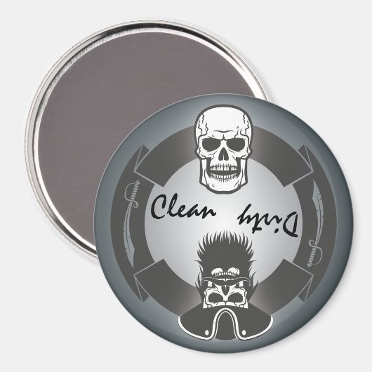 Pirate Skelet Schone Vuile Vaatwasser Magneet (Voorkant / Achterkant)