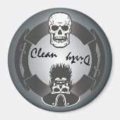 Pirate Skelet Schone Vuile Vaatwasser Magneet (Voorkant)