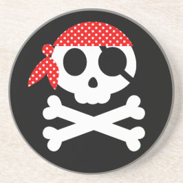 Pirate Skelet Skull Bandanna Zandsteen Onderzetter