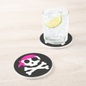 Pirate Skelet Skull Bandanna Zandsteen Onderzetter (Zijkant)