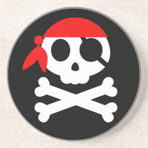 Pirate Skelet Skull Bandanna Zandsteen Onderzetter