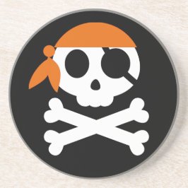 Pirate Skelet Skull Bandanna Zandsteen Onderzetter