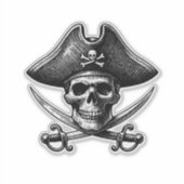 Pirate Skelet Sticker – Griezeld Griezend Ontwerp (Voorkant)
