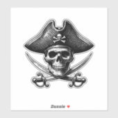 Pirate Skelet Sticker – Griezeld Griezend Ontwerp (Vel)