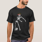 Pirate Skelet Voetbal Halloween Tshirt Flossen D (Voorkant)
