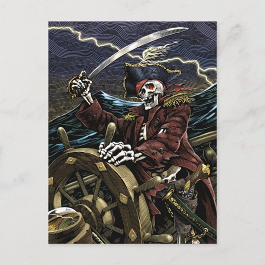 Pirate Skeleton Briefkaart (Voorkant)