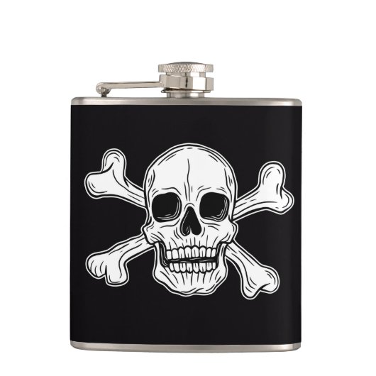 Pirate skeleton Flag Heupfles (Voorkant)