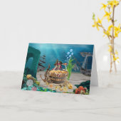 PIRATE SKELETON IN EEN BARREL KAART (Gele Bloem)