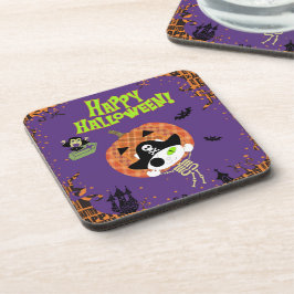 Pirate skeleton kat Hard Plastic Bier Onderzetter