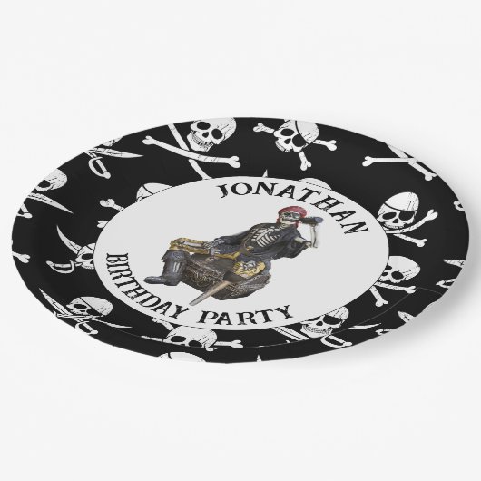 Pirate SkELETON Papier Borden Papieren Bordje (Gekanteld)