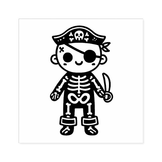 Pirate Skeleton Rubberstempel (Afrduk)