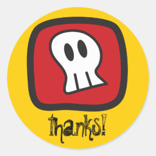 Pirate Skeleton Skull & Botten Boy's Birthday Part Ronde Sticker