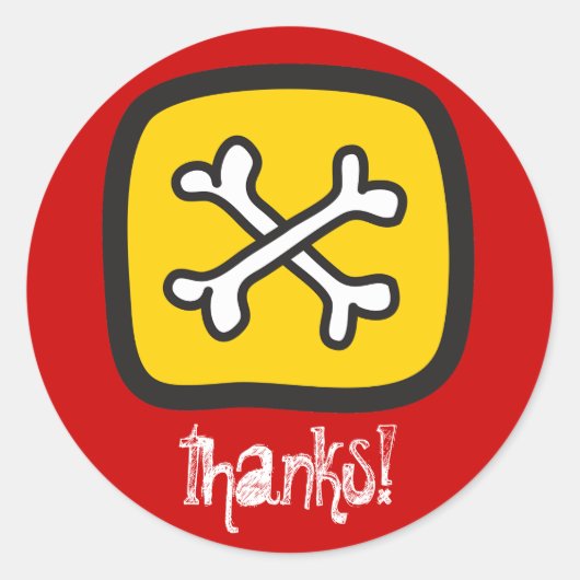 Pirate Skeleton Skull & Botten Boy's Birthday Part Ronde Sticker (Voorkant)