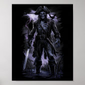 Pirate Skeleton Spookschip Halloween Kostuumfeest Poster (Voorkant)