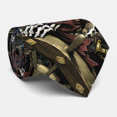 Pirate Skeleton Stropdas (Opgerold)