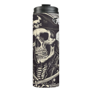 Pirate Skeleton Thermal Tumbler Thermosbeker