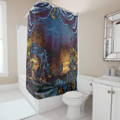 Pirate Skeleton Treasure under the Zee Comic Art Douchegordijn (In situ)