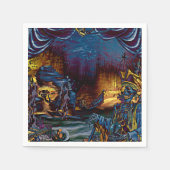 Pirate Skeleton Treasure under the Zee Comic Art Servetten (Voorkant)