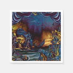 Pirate Skeleton Treasure under the Zee Comic Art Servetten