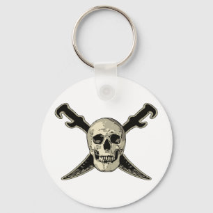 Pirate (Skull) - 2,25-inch Basic Button Sleutelhan Sleutelhanger