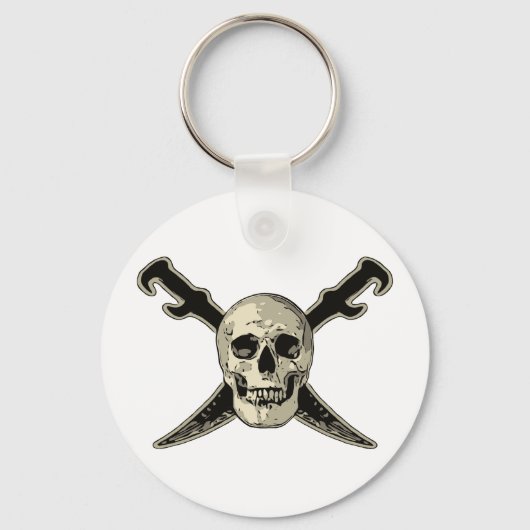 Pirate (Skull) - 2,25-inch Basic Button Sleutelhan Sleutelhanger (Voorkant)