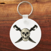 Pirate (Skull) - 2,25-inch Basic Button Sleutelhan Sleutelhanger (Voorkant)