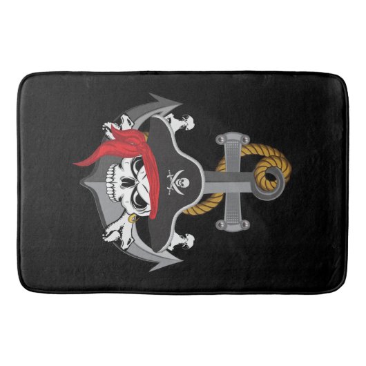 Pirate Skull Anchor Badmat (Voorkant)