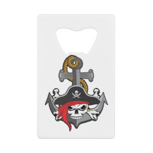Pirate Skull Anchor Creditkaart Flessenopener