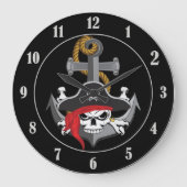 Pirate Skull Anchor Grote Klok (Voorkant)