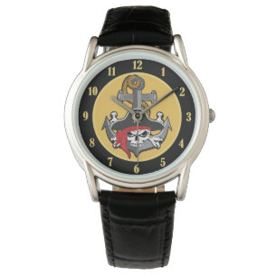 Pirate Skull Anchor Horloge