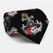 Pirate Skull Anchor Stropdas (Opgerold)